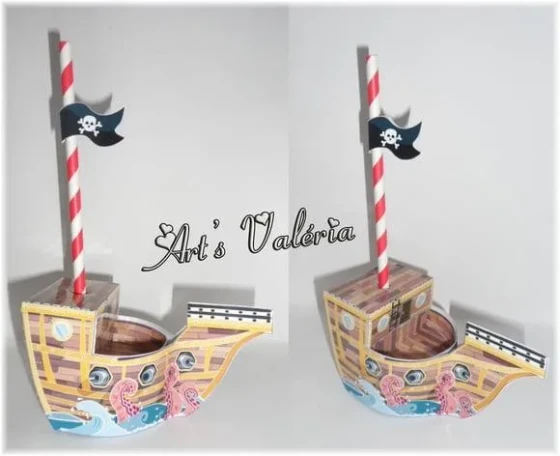 Barco Pirata - Enfeite de Mesa