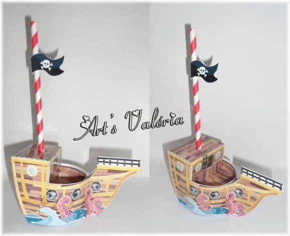 Barco Pirata - Enfeite de Mesa