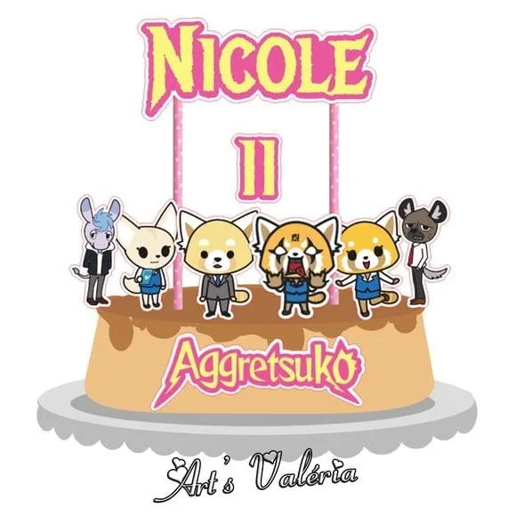 Topo de Bolo Aggretsuko