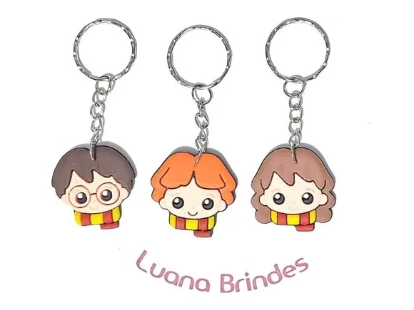 Chaveiro Harry Potter Emborrachado Pacote com 6 Unidades