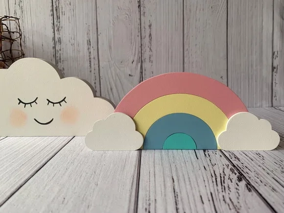 Nuvem + Arco Íris - Decoração Bebê