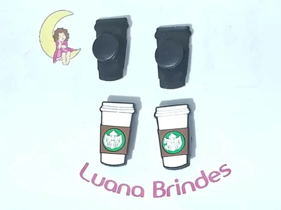 Pins de Crocs Starbucks Emborrachado Pacote com 6 Unidades