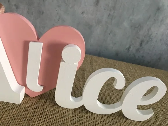 Letras Decorativas com Coroa e Coração