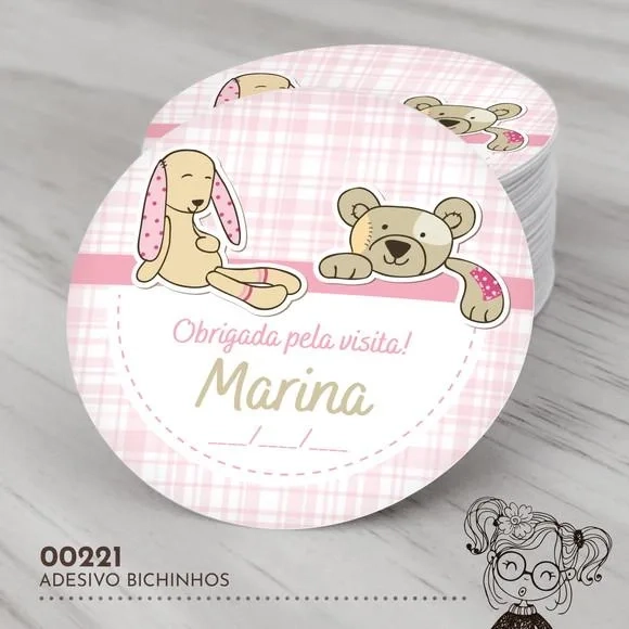 Adesivo Redondo Bichinhos - 00221