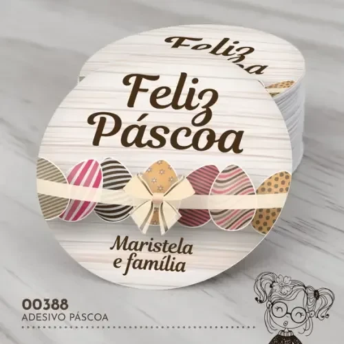 Adesivo Redondo Páscoa - 00388