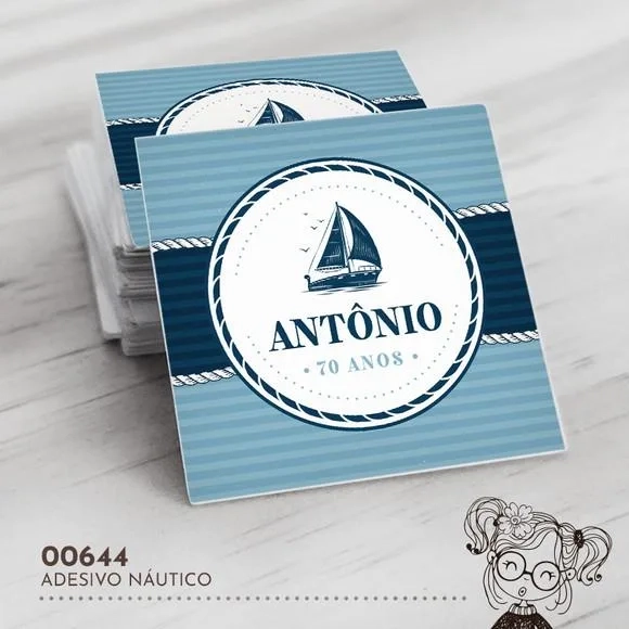 Adesivo Quadrado Náutico - 00644