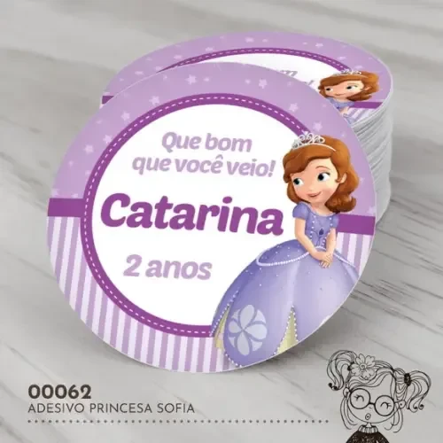 Adesivo Redondo Princesa Sofia - 00062
