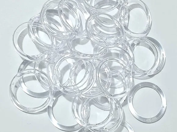 Portas Guardanapos 3,5cm Argola Lisa Transparente 30 Peças