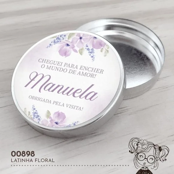 Latinha Adesivada Floral - 00898