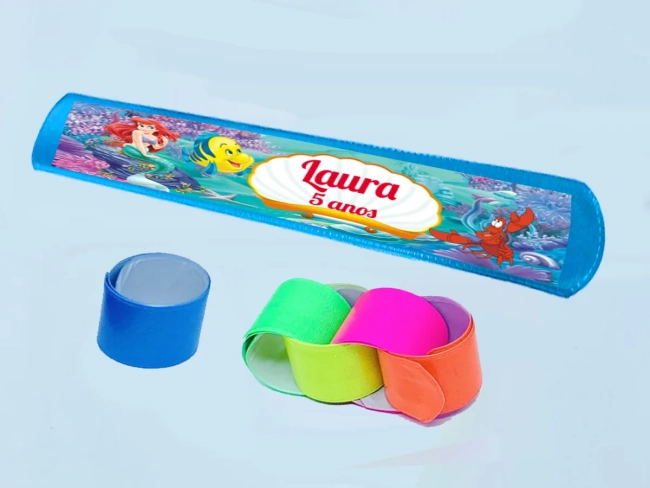 Pulseira Bate e Enrola Personalizada da Sereia Ariel