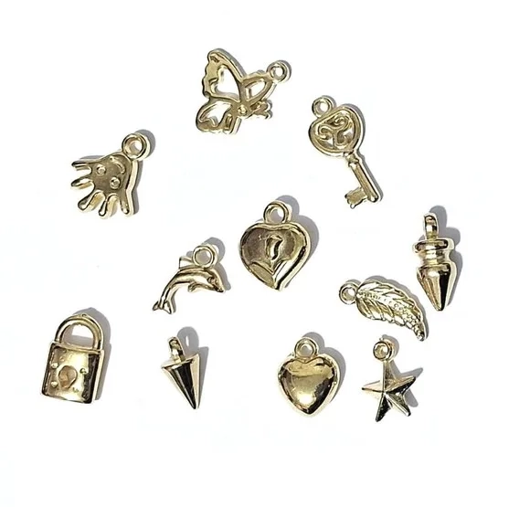 Pingente Abs Sortido Dourado 1,5cm Pacotes com 50 Unidades