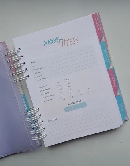 Planner Fitness Mod 01 + Divisórias - Escolha a Capa