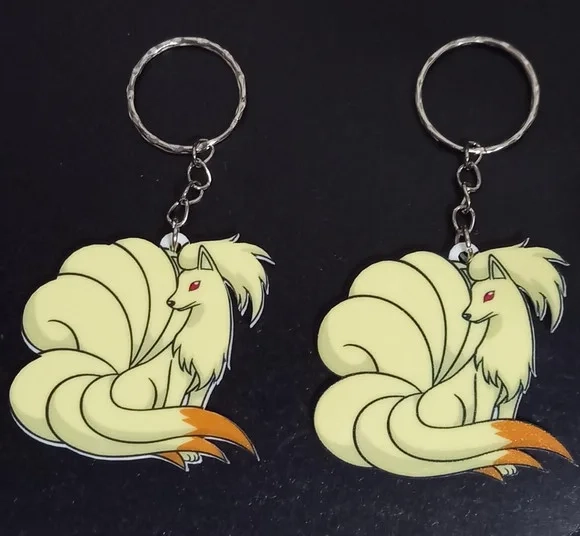 Chaveiro Pokémon Ninetales Acrilico Uv- 3 Unidades