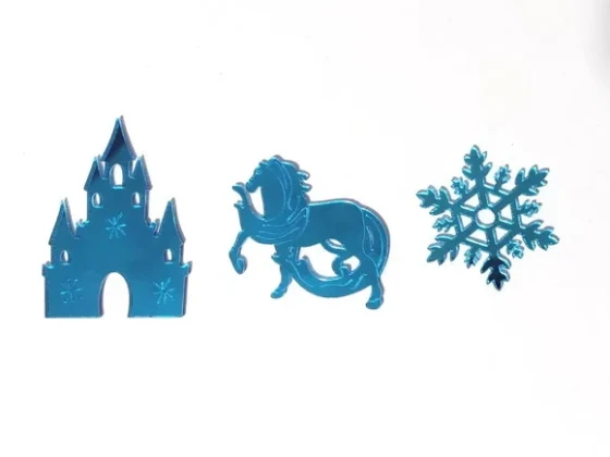 Aplique Frozen Acrílico Espelhado Azul Pacote com 6 Unidades
