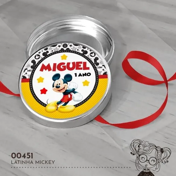 Latinha Adesivada Mickey - 00451