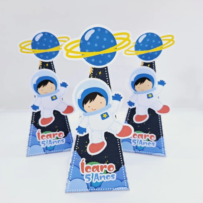 PEGUE E MONTE - Kit Festa Personalizado ASTRONAUTA - Decoração de Festa - Caixinhas Personalizadas