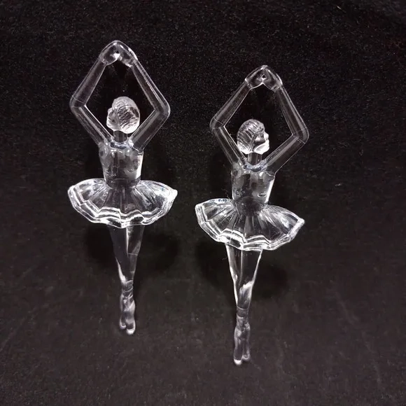 Pingente Bailarina de Acrílico Transpar 6,0cm Pct 8 Unidades