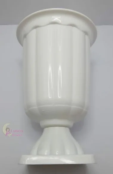 Vaso Grego Branco de Plástico - 19cm - pct c/ o Par.