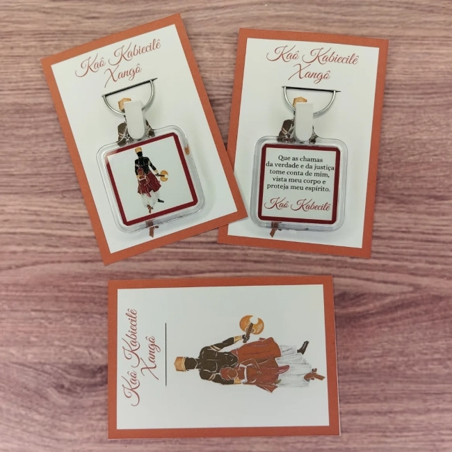 65 Unidades - Chaveiro Orixá Xangô Personalizado Lembrancinhas