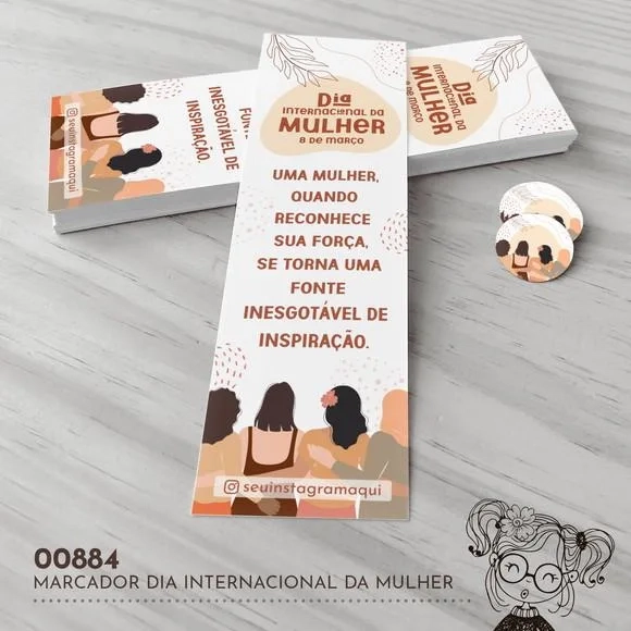 Marcador de Livro Dia Internacional da Mulher - 00884