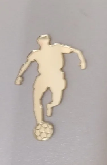 Aplique Jogador de Acrilico Dourado Espelhado- Pacote com 6