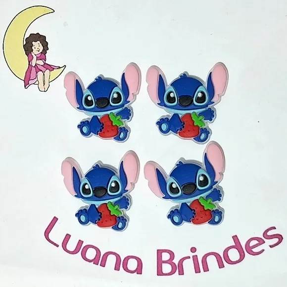 Aplique Stitch 3,5cm Emborrachado Pacote com 6 Unidades