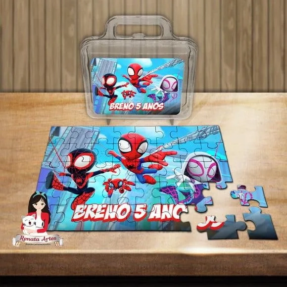 Quebra Cabeça Personalizado na Maleta Spidey