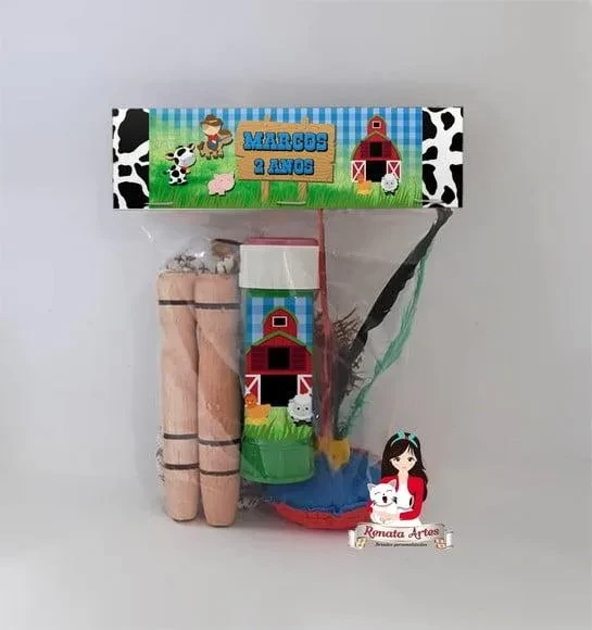 Kit Lembrancinha com Bolha de Sabão Fazendinha