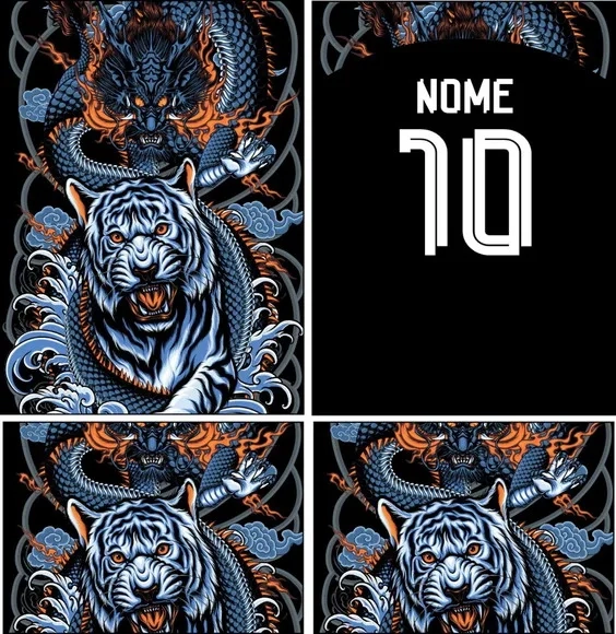 Arte Vetor Camisa Interclasse Dragão Tigre Mod-427