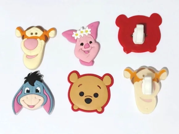 Ursinho Pooh C/adaptador para Crocs ou Tênis 8 Unidades