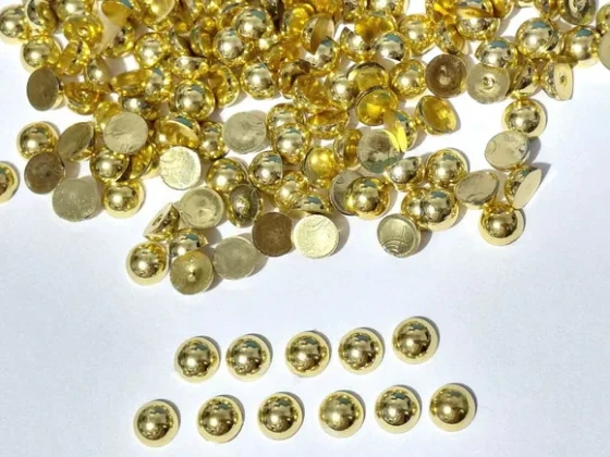Meia Pérola Dourada 8mm Abs Pacote com 100 Unidades