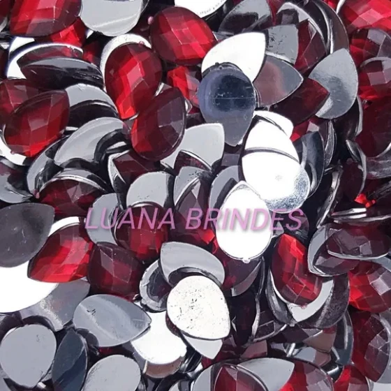 Chaton Gota Vermelha - 14mm X 10mm - Pct Com 100 Unidades