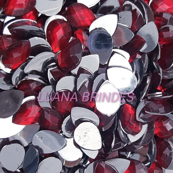 Chaton Gota Vermelha - 14mm X 10mm - Pct Com 100 Unidades