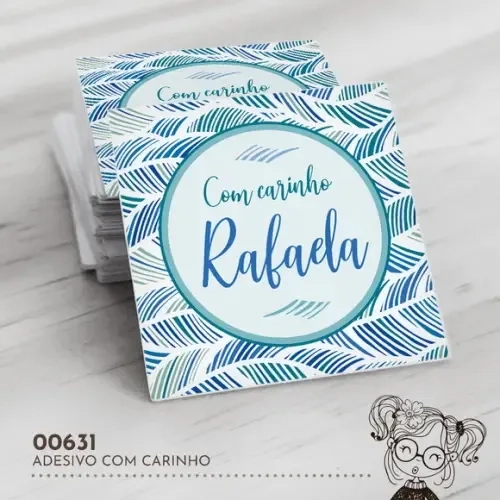Adesivo Quadrado com Carinho - 00631