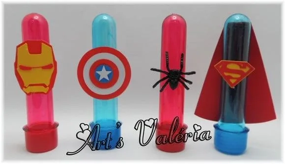 Tubete Colorido com Aplique Super Herois