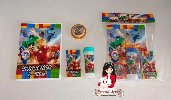 Kit Alegria Personalizado Lego Marvel