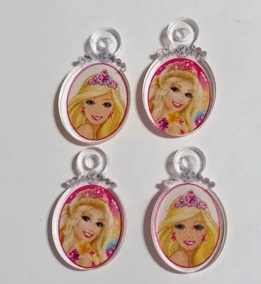 Pingente Barbie Acrílico Impresso - 6 Peças