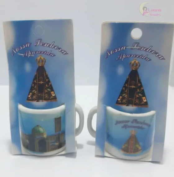 Lembrancinha Mini Xícara N.s Aparecida - Pct C/2 Unid