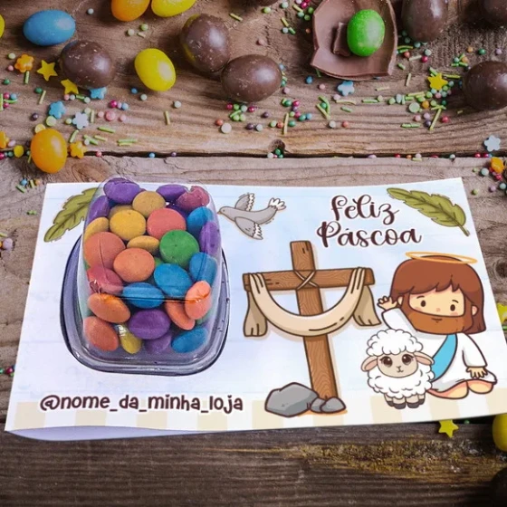 Cartão de Páscoa Blister com Confete Verdadeira Páscoa Jesus