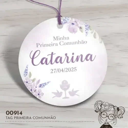 Tag Redonda Primeira Comunhão - 00914