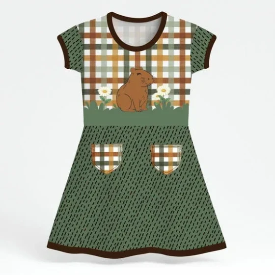 Vestido Infantil Capivara
