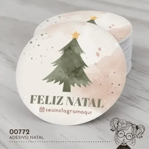 Adesivo Redondo Natal - 00772