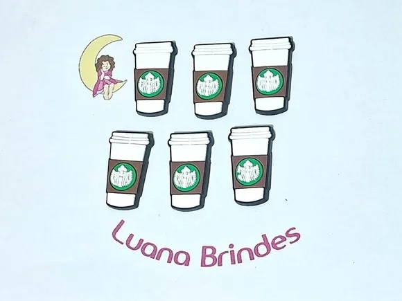 Aplique Starbucks Emborrachado Pacote com 6 Unidades