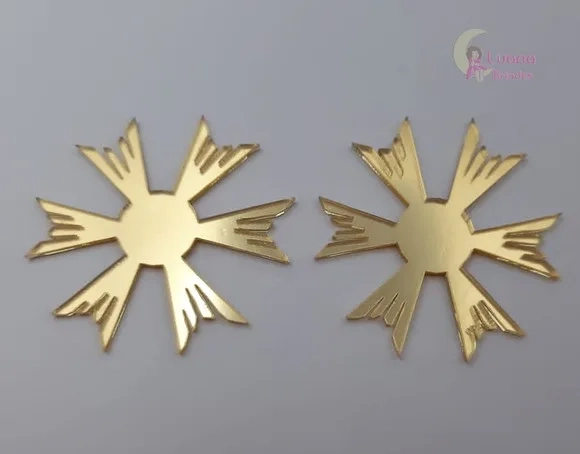 Aplique Base Divino Acrílico Espelhado Dou Pct 4 Unidades