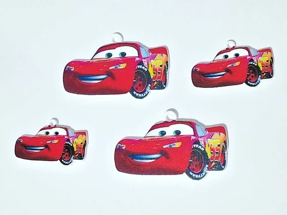 Pingente Carros Mc Queen de Acrílico Uv - Pct C/2kits