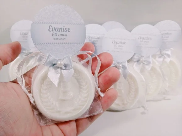 Lembrancinha 60 Anos, Sabonete Letra Inicial Personalizada