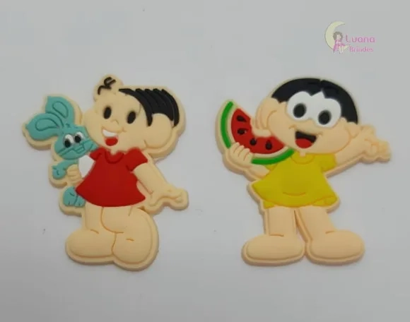 Apliques Mônica e Magali de Borracha - Pct C/6 Unidades