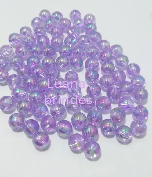 Bolinhas Lilás Furta cor com Furo - 10mm - 100 Unidades