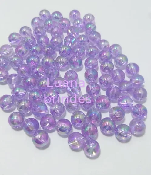 Bolinhas Lilás Furta cor com Furo - 10mm - 100 Unidades