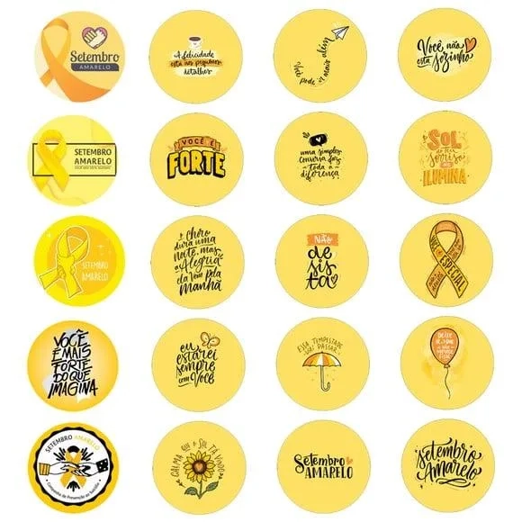Bóton Setembro Amarelo - 4,5cm
